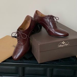 Patricia Nash Leather Mara High Heel Oxford Shoe; Burgundy, Sz 8M; NWOT